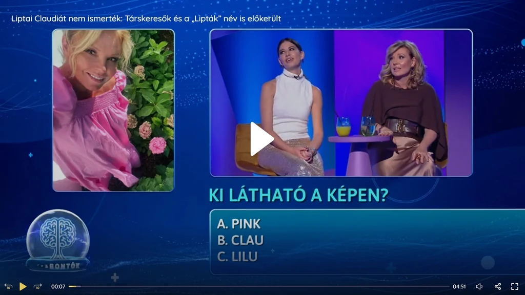 Liptai Claudia szelfije megzavarta az Észbontók játékosait (Fotó: Archív)