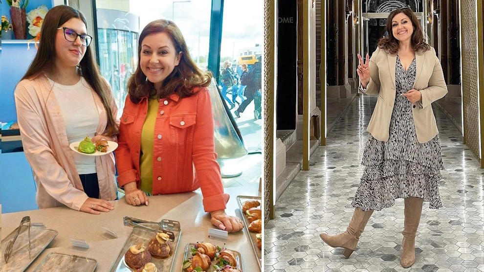 A kisebbik lányával. Mónika remekül néz ki (Fotók: Archív)