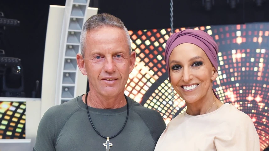Rubint Réka és férje, Schobert Norbert, aki itt még ősz hajszínnel áll a Story kamerája előtt