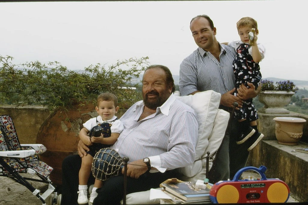 Bud Spencer családja körében római otthonában 1994-ben