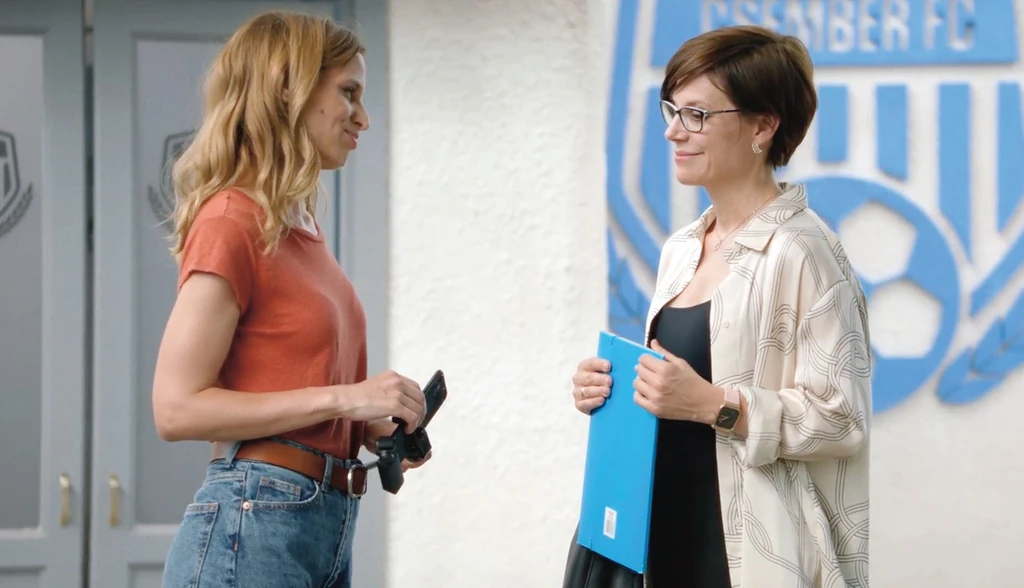 Szinetár Dóra a Gólkirályság című sorozatban a polgármester feleségét alakítja (Fotó: RTL Sajtóklub/fotocentral.hu)