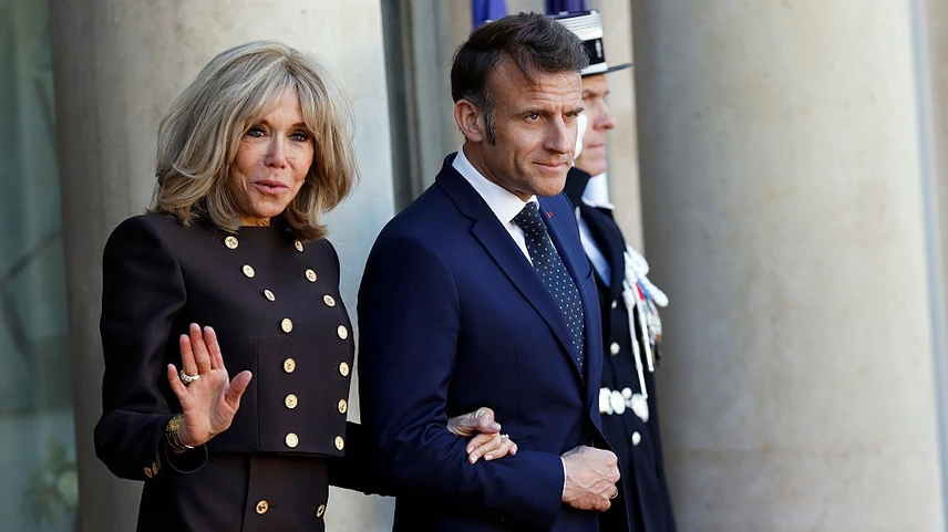 Emmanuel Macron francia elnök és felesége, Brigitte Macron tavaly márciusban 