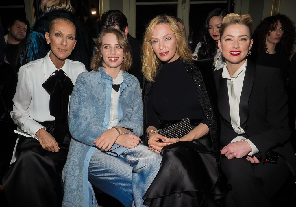 Maya Céline Dionnal, Uma Thurmannel és Amber Hearddel egy privát Armani-bemutatón vett részt (Fotó: Profimedia)