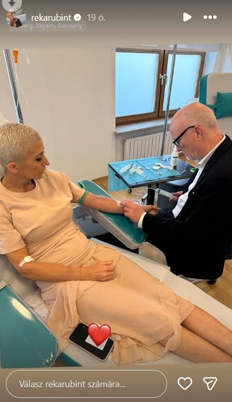 Réka 24 óráig elérhető Instagram-történetében jelentkezett be a németországi magánklinikáról, ahogy épp vizsgálták