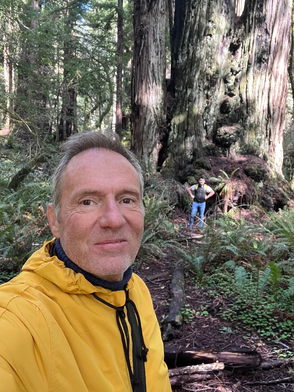 Frei Tamás és fia, Balázs a kaliforniai Redwoods nemzeti parkban