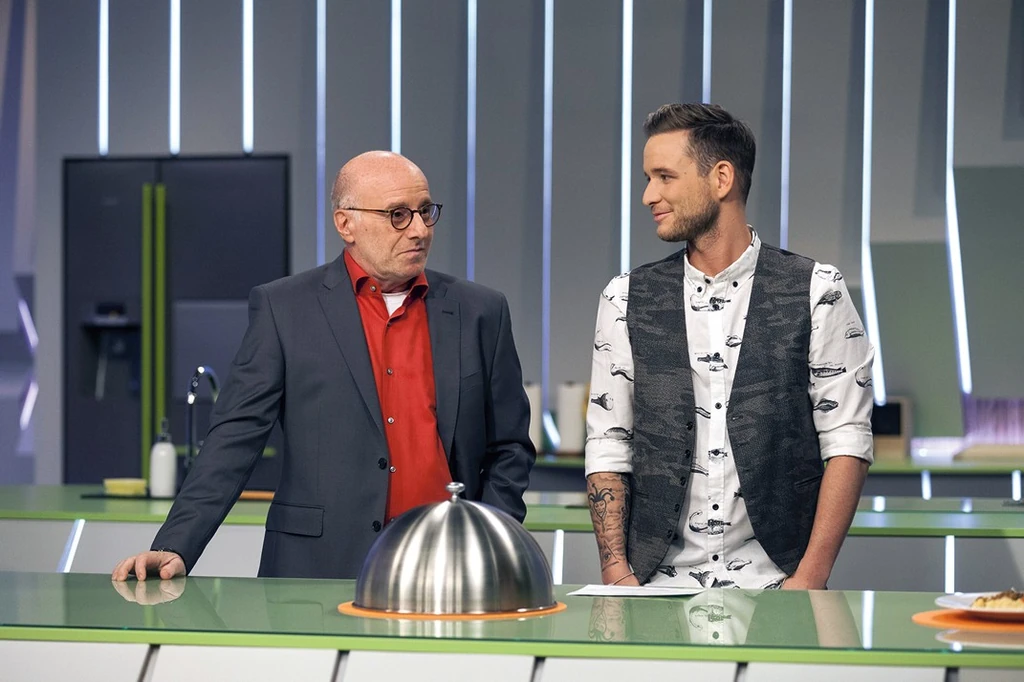 Egyik kedvenc műsorában, a Hagyjál főzni!-ben Vajda Pierre-rel (Fotó: RTL)