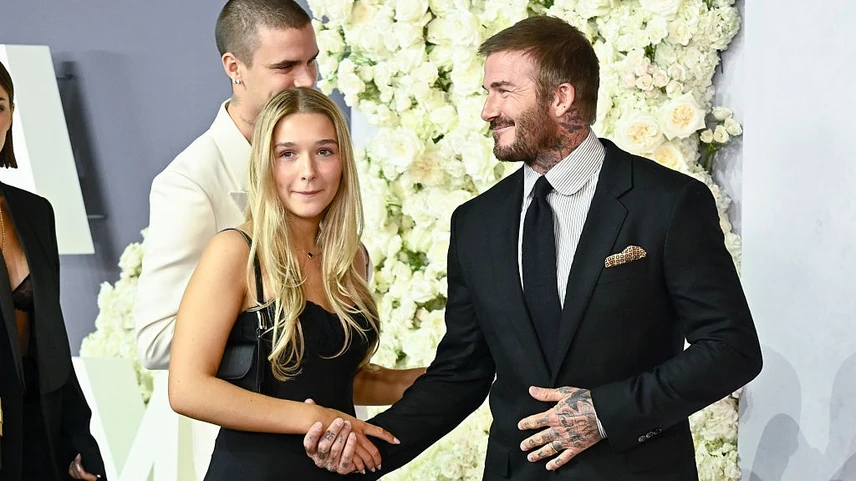 David Beckham és lánya, Harper tavaly októberben. A mai napig gyakran szájon csókolják egymást
