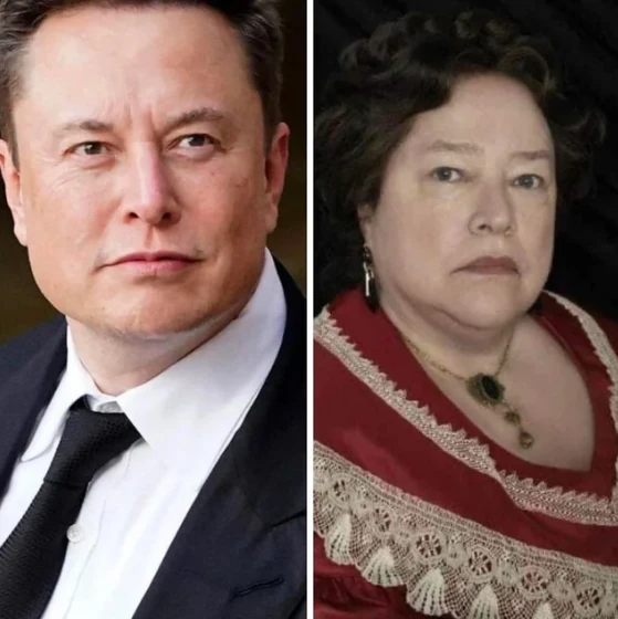 Elon Musk és Kathy Bates (Fotó: Reddit)