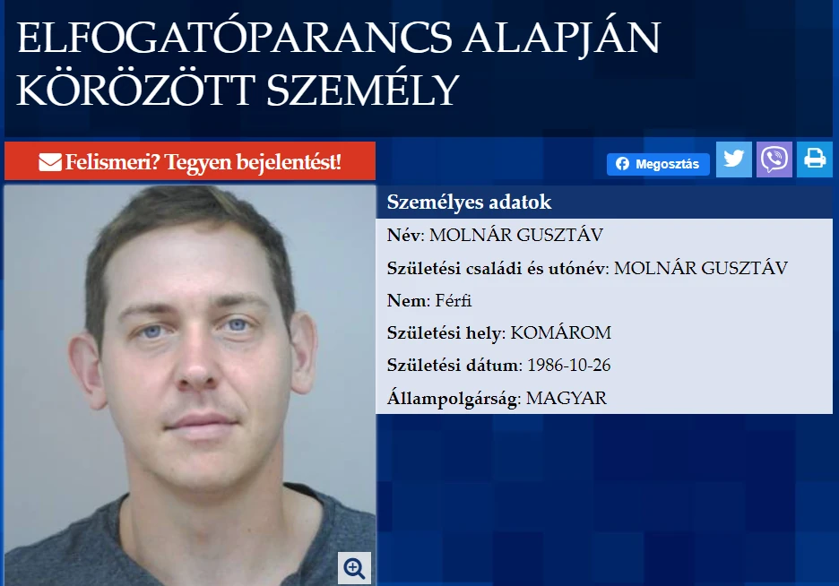 Molnár Gusztáv az elmúlt években többször is szembesült hatósági eljárásokkal, neve nem először szerepelt körözési ügyben.