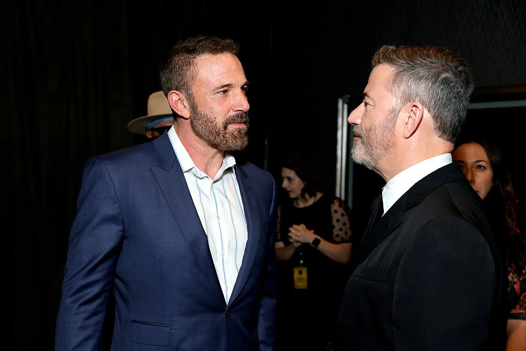 Ben Affleck a műsorvezetővel, Jimmy Kimmellel