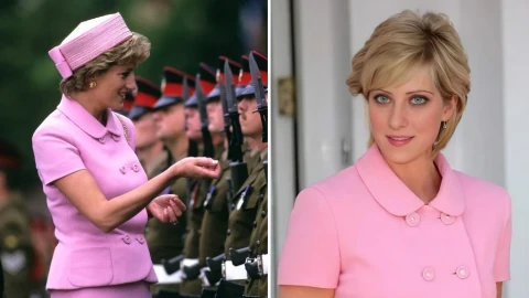 Balra Diana, jobbra magyar hasonmása, Képli Barbara. Utóbbi filmet készít a hercegné életéből