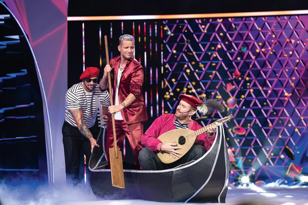 Az Álarcos énekesben Istenes Bencével (Fotó: RTL)