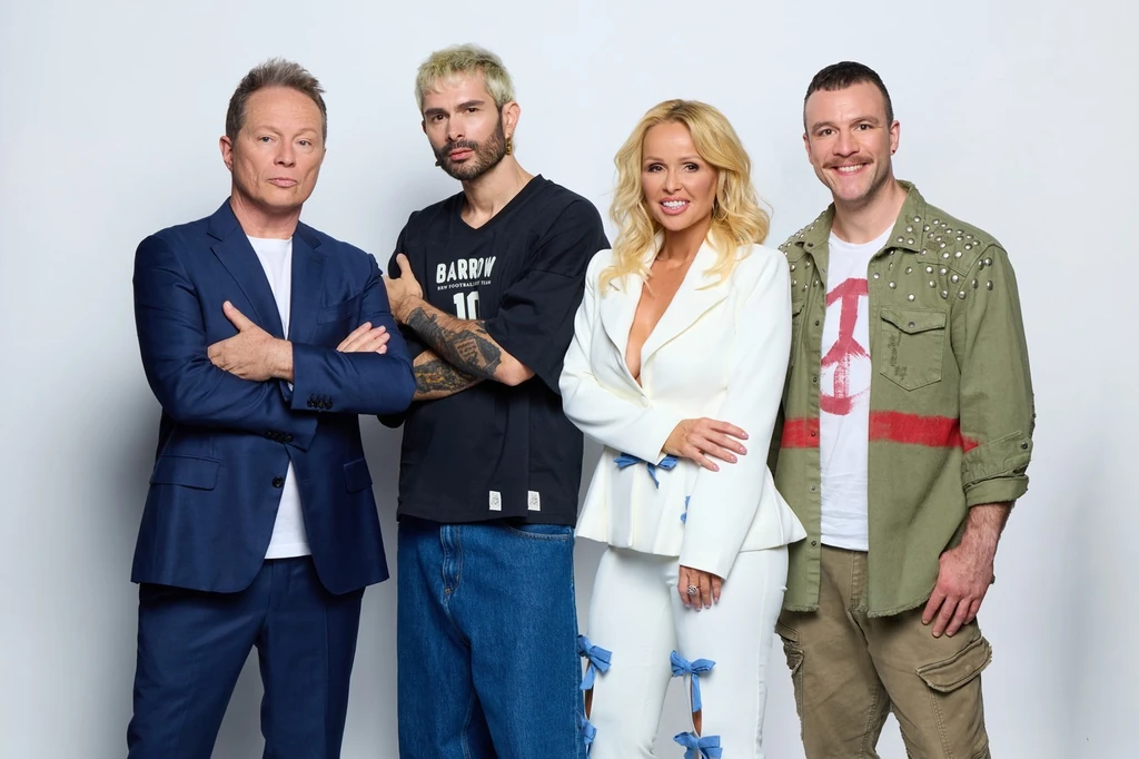 A Csillag születik című műsor zsűritagjai: Geszti Péter, Bye Alex, Kollő Babett és Molnár Áron (Fotó: RTL)