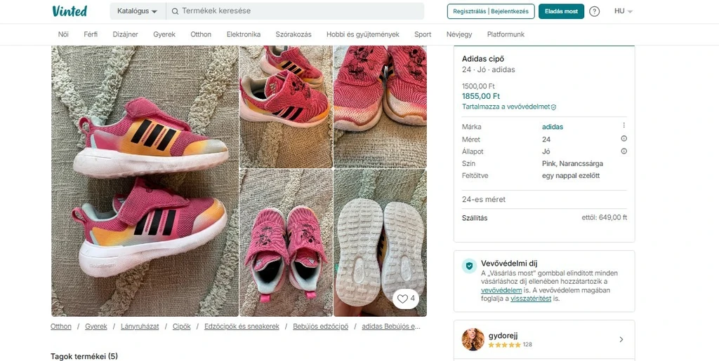 Ebből a cipőből lett a baj (Fotó: Vinted)