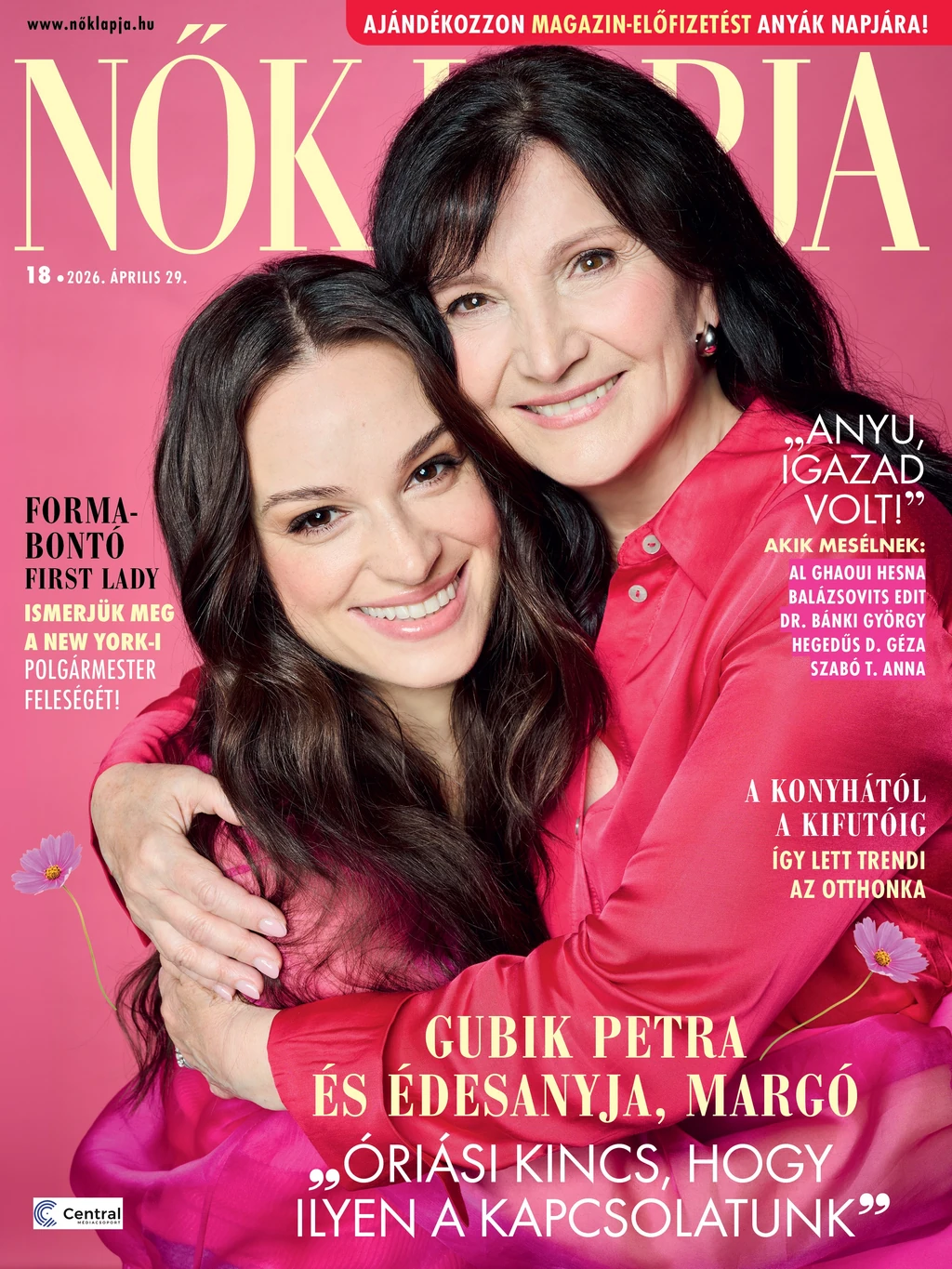 Gubik Petra és édesanyja, Margó a Nők Lapja címlapján 