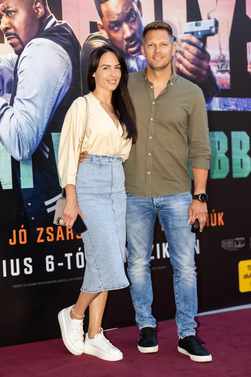 Tóth Dávid és kedvese a Bad Boys – Mindent vagy többet című film premierjén (Fotó: Trenka Attila/fotocentral.hu)
