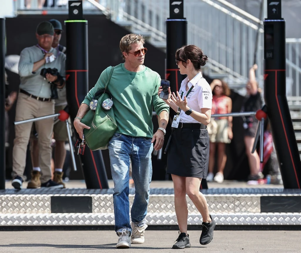 Brad Pitt az idei Hungaroringen (Fotó: Getty Images)