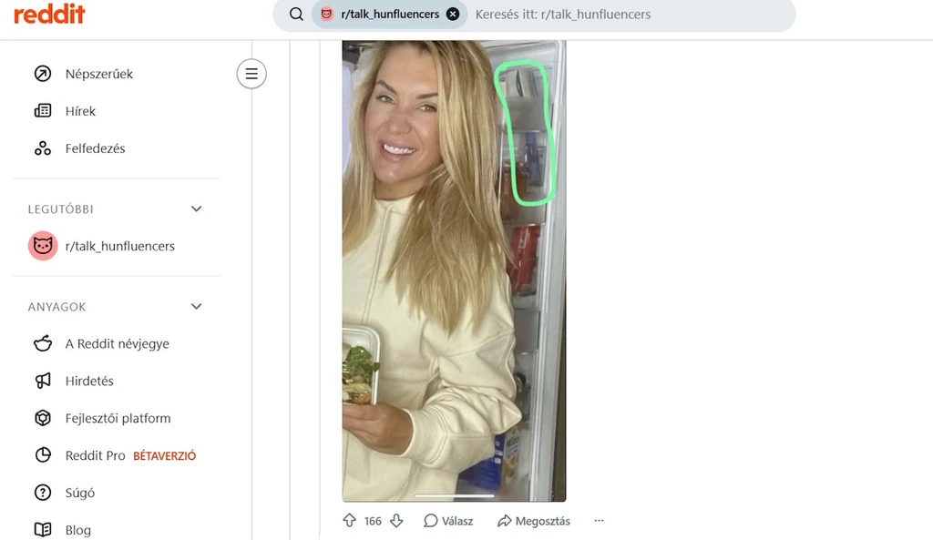 Hódi Pamela hűtőjében korábban Saxendát fedeztek fel a követői
