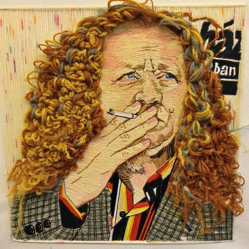 A hobbiművész négy héten át dolgozott Árpy szőttesén (Fotó: Facebook)