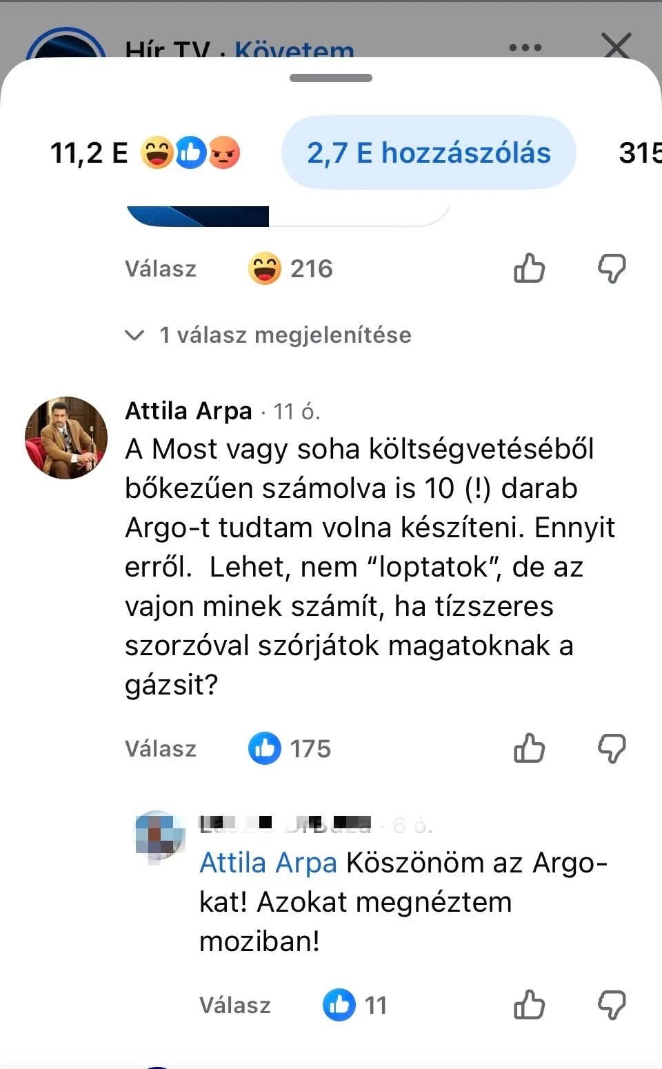 Árpa Attila őszintén kimondta, mit gondol a Petőfi-film költségvetéséről