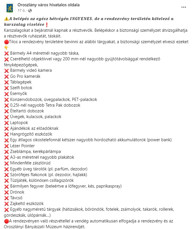 Fotó: Facebook/Oroszlány város hivatalos oldala