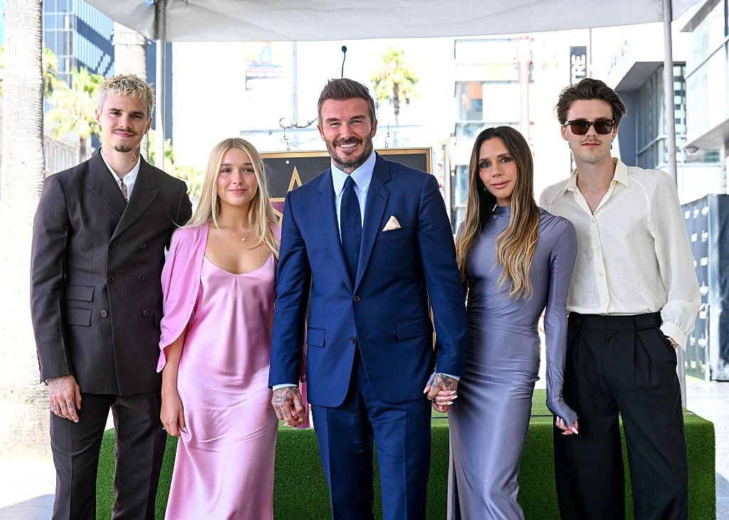A család idén nyáron David Beckham hollywoodi csillagának avató ceremóniáján