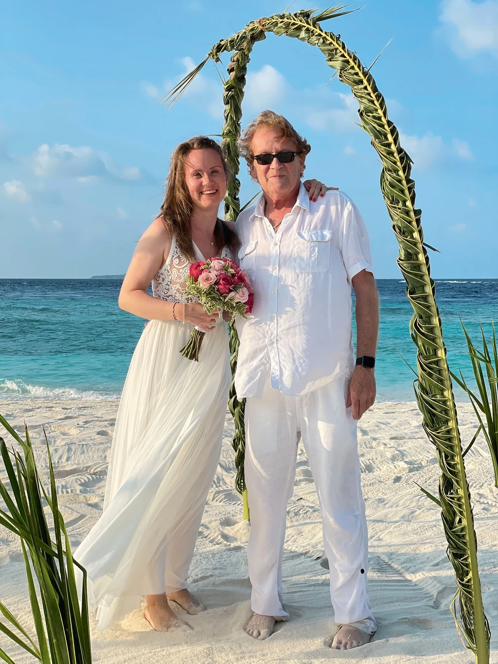 Baracs János és 35 évvel fiatalabb felesége az esküvőjükön (Fotó: Archív)