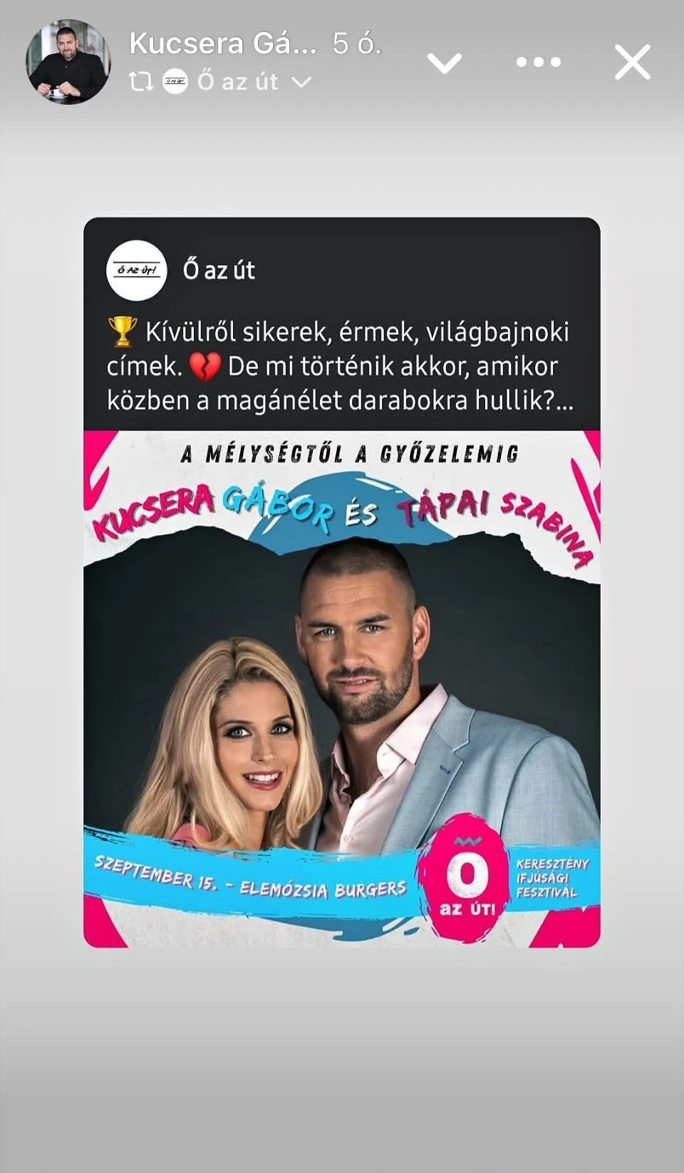 Tápai Szabina és Kucsera Gábor most a szívügyekben győzedelmeskednek