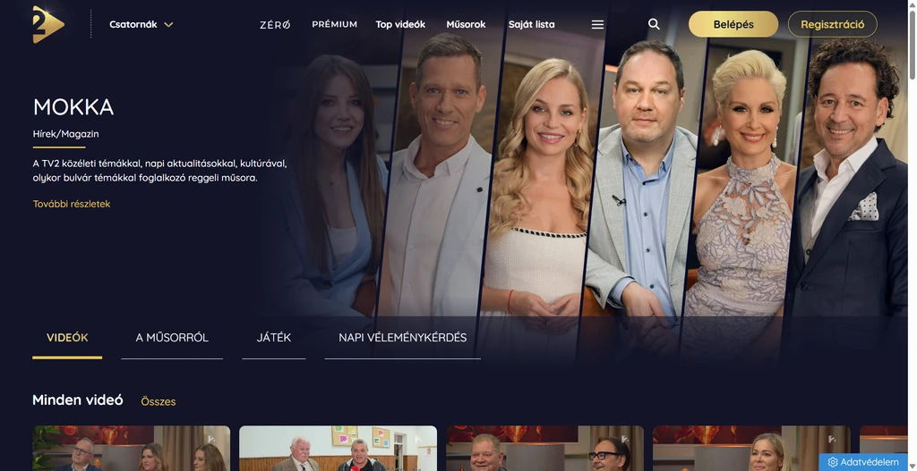 Orosz Barbarát még a Mokka műsorvezetőjeként láthatjuk a TV2 honlapján