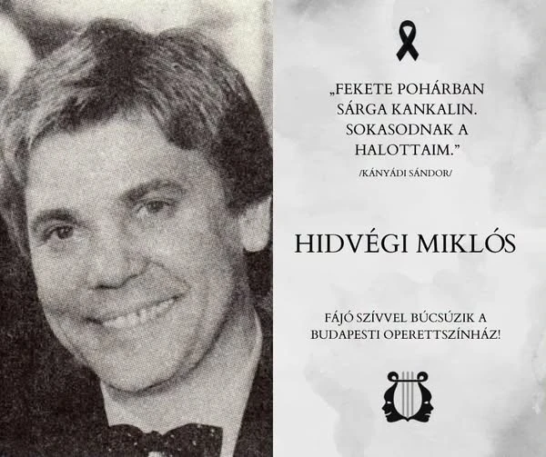Így búcsúzott Hidvégi Miklóstól az Operettszínház