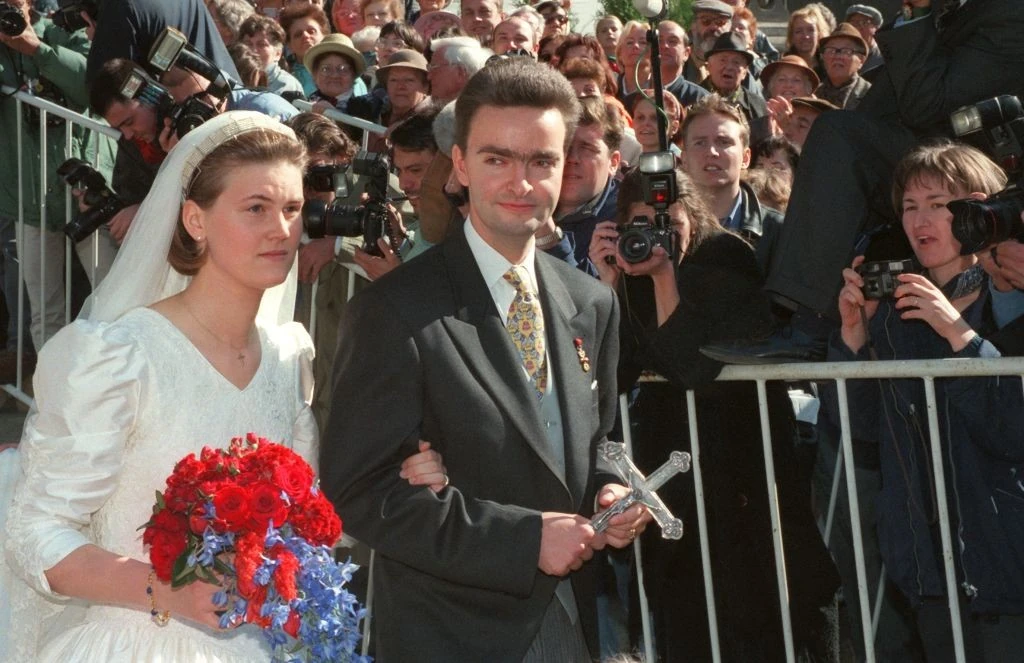 Habsburg György és Eilika von Oldenburg hercegnő esküvője 1997-ben (Fotó: Getty Images)
