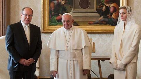 Ferenc papa Albert herceg Charlene hercegne