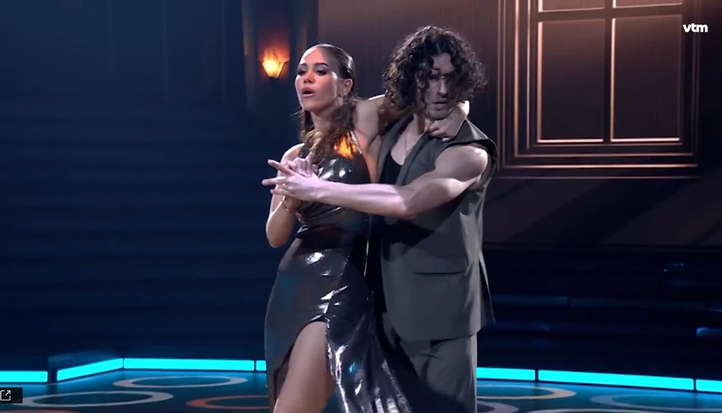 Andrei Mangra és táncpartnere, Sarah Puttermans (Fotó: vtm.be)