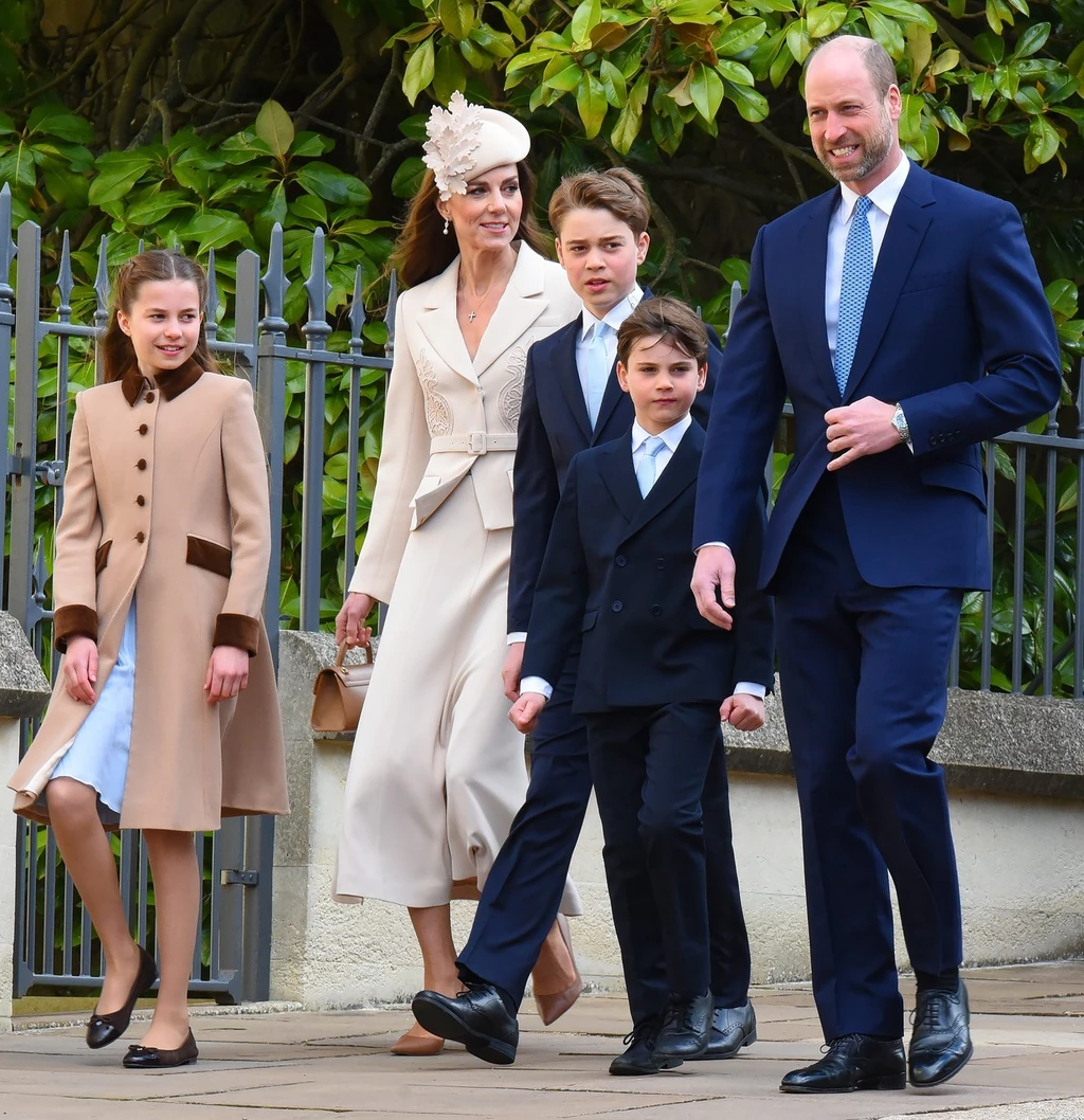 Vilmos herceg és családja húsvétvasárnap Windsorban a misére menet (Fotó: Olajos Piroska/fotocentral.hu)
