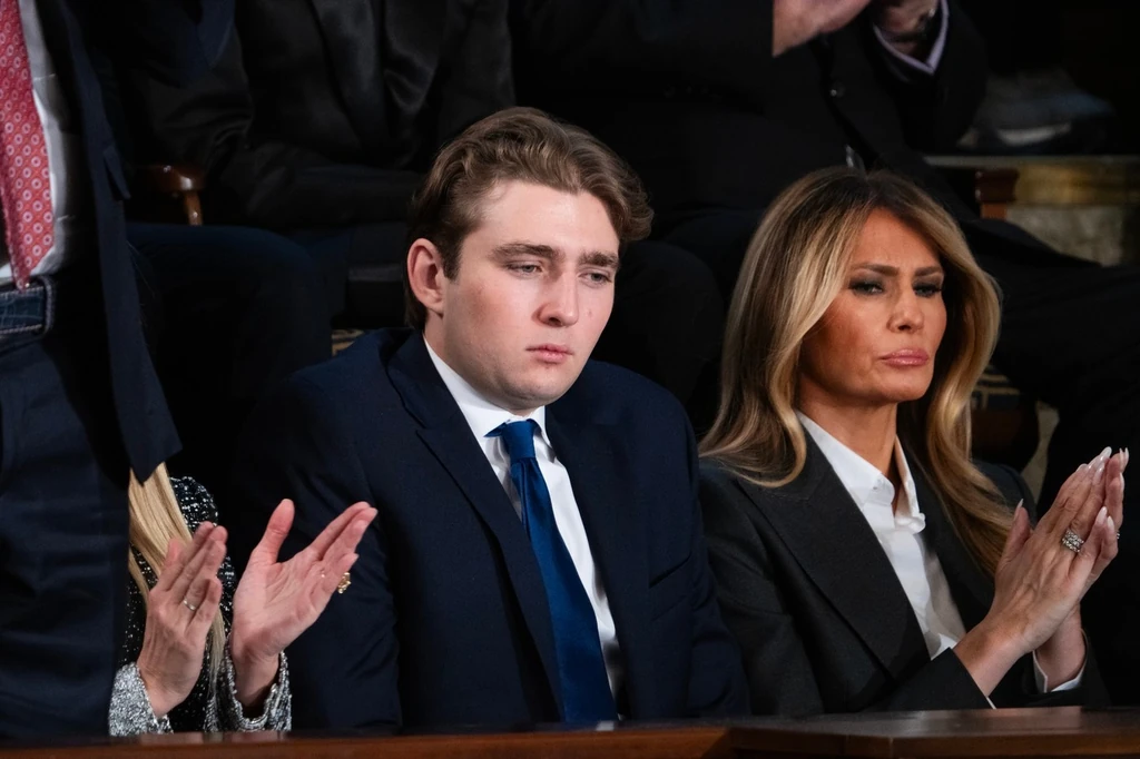 Barron Trump és Melania idén februárban