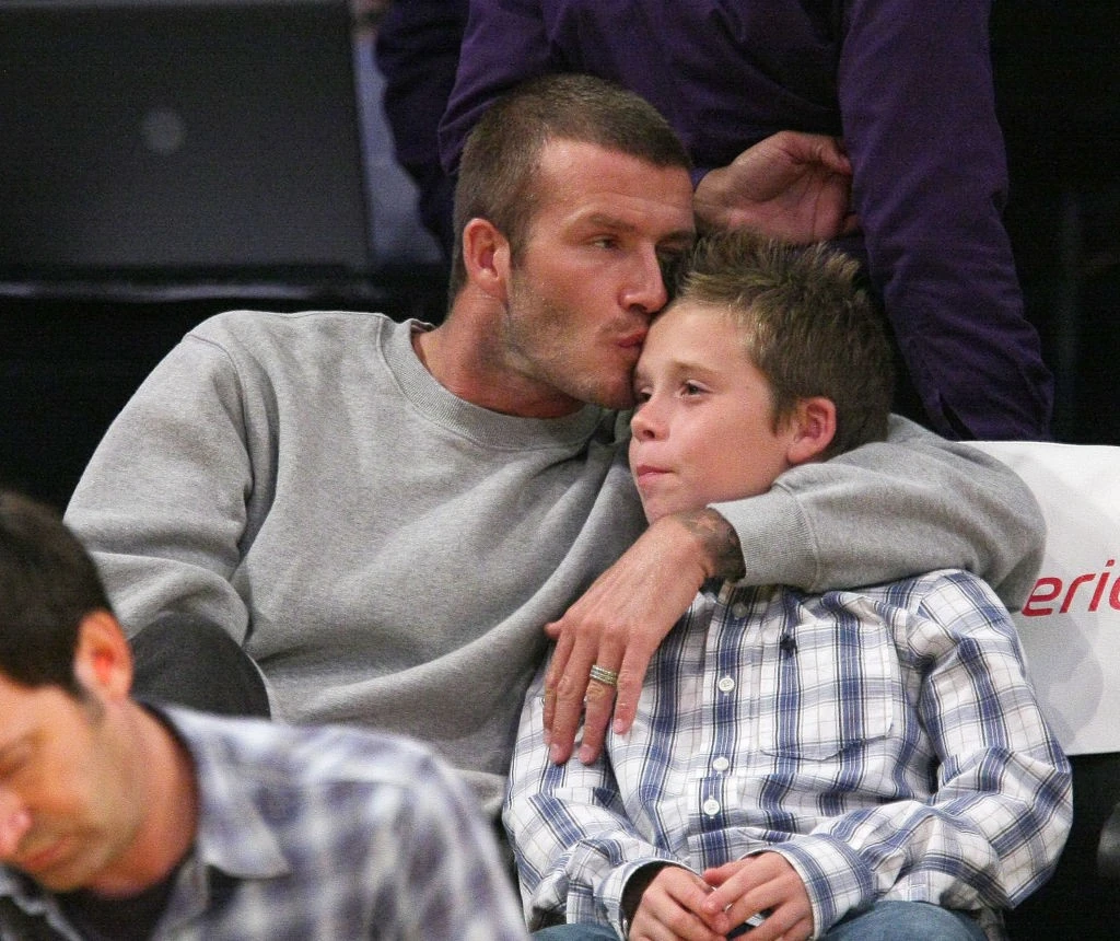 David Beckham és fia, Buster, azaz Brooklyn a boldogabb időkben (Fotó: Getty Images)