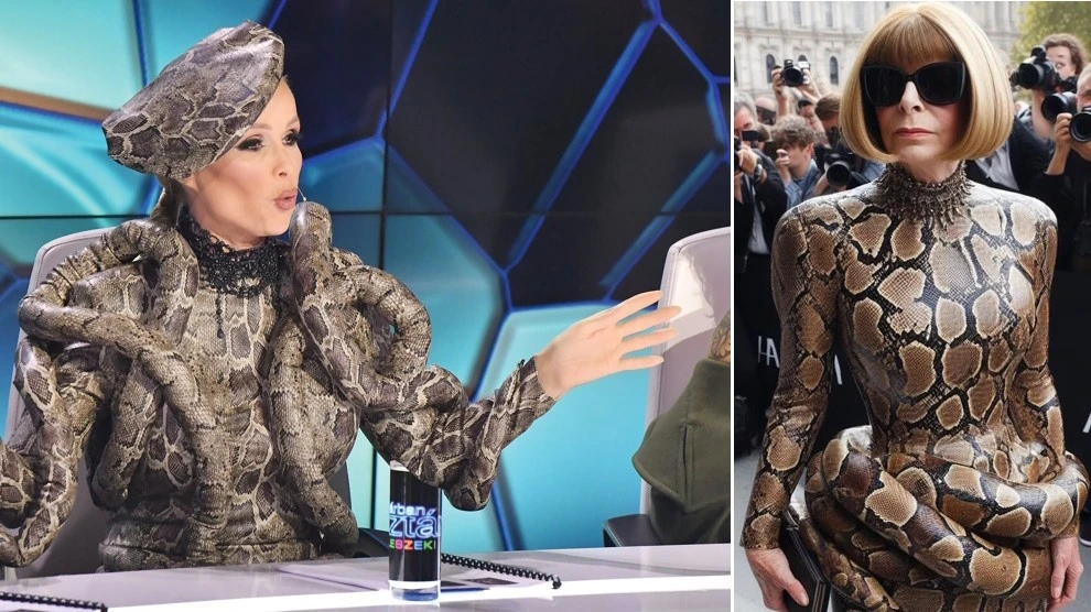 Kísérteties a hasonlóság Babett és Ana Wintour ruhája között (Fotók: TV2, Archív)