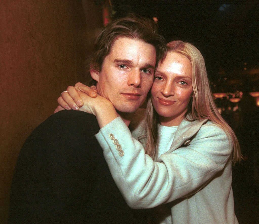 Az örömszülők a múltban: rég volt, hogy Ethan Hawke és Uma Thurman házasok voltak (Fotó: Getty Images)