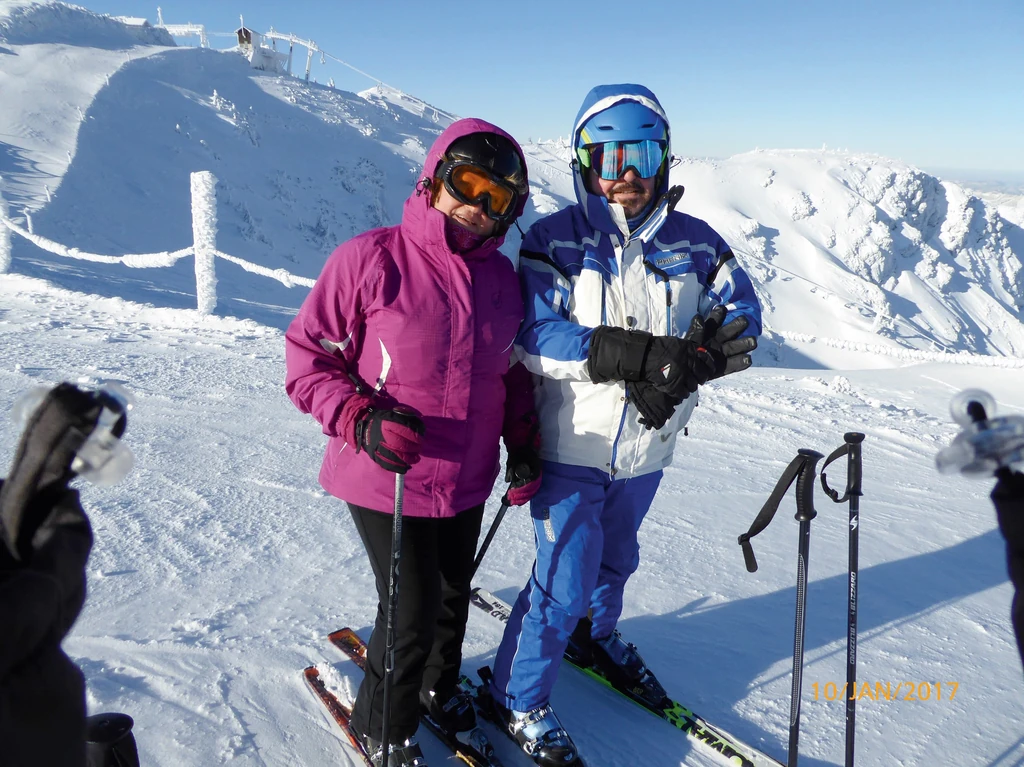 Feleségével, Ildikóval egy korábbi túrán, Svájcban