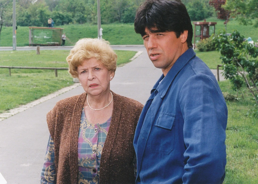 A Szomszédok egyik jeleneté­ben Nemcsák Károllyal (Fotó: Story-Best Archívum/fotocentral.hu)