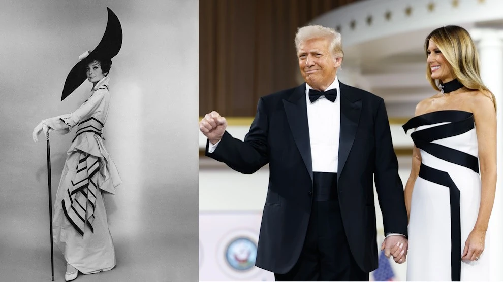 A beiktatás utáni következő ünnepségen Melania Trump báli ruhája is Audrey Hepburnt idézte