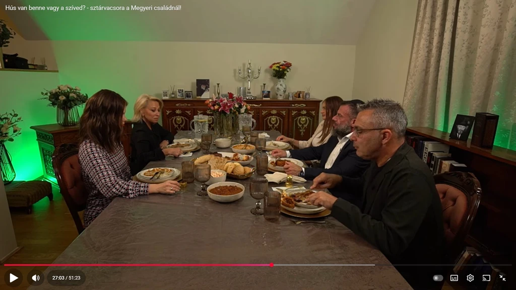 Sztárvacsora a Megyeri családnál (Fotó: Neshama TV/YouTube)