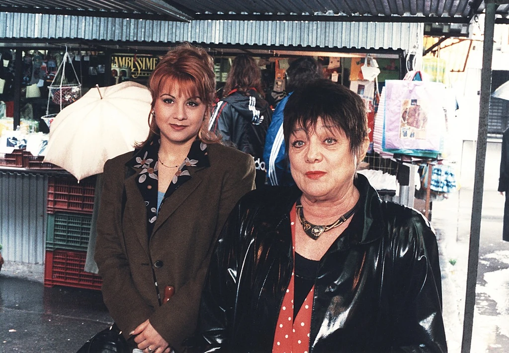 Csűrös Karolával a Szomszédok forgatásán (Fotó: Story-Best Magán/fotocentral.hu)