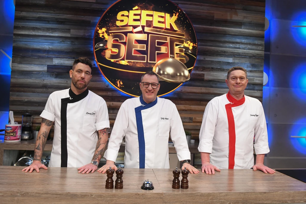 A Séfek Séfe bírái: Krausz Gábor, Wolf András és Vomberg Frigyes (Fotó: TV2)