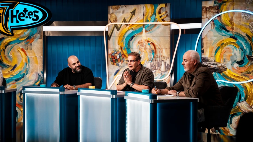 Kiderült, mikor lesz látható újra az RTL-en a Heti Hetes. A képen Lakatos László, Kajdi Csaba Cyla, Hajós András a 2026. október 4-i adásban