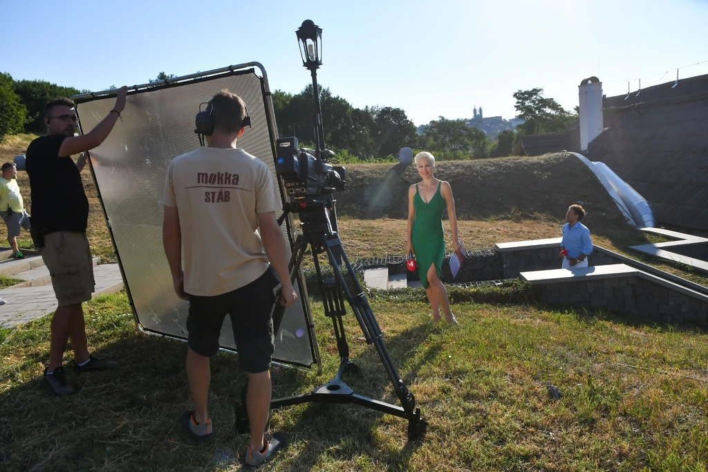 Orosz Barbi a Mokka egyik forgatásán