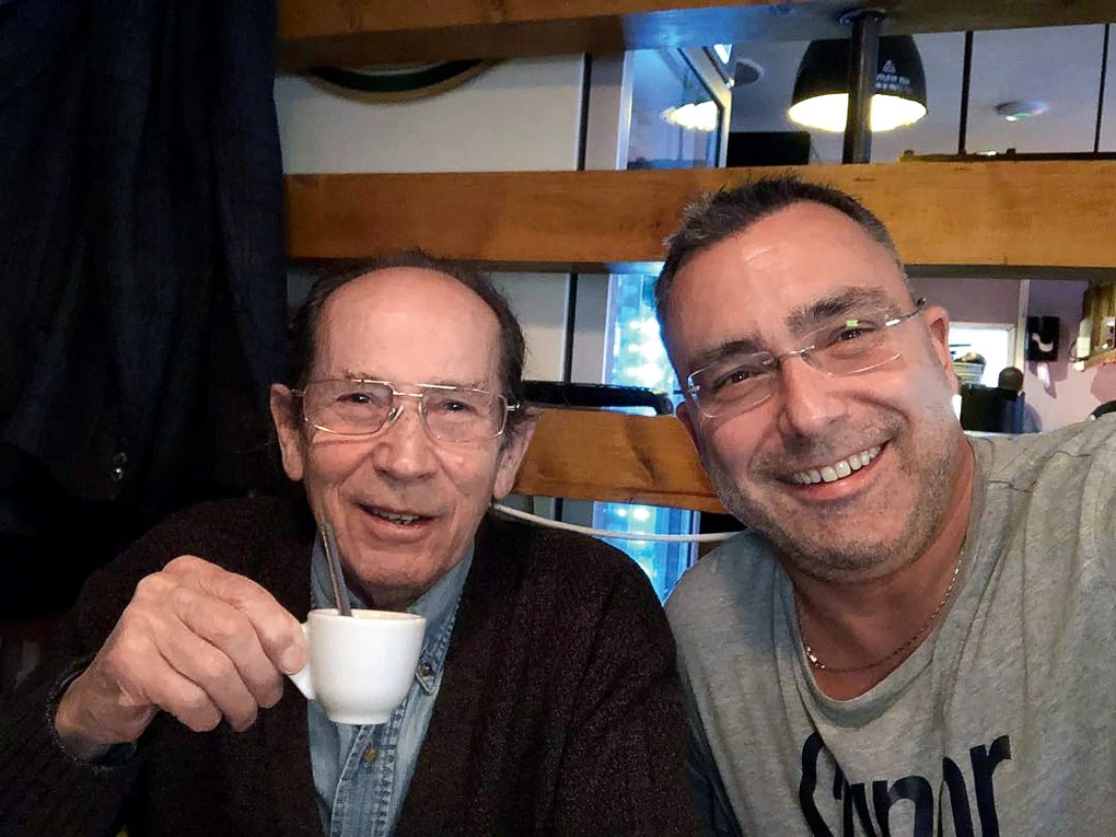 Édesapjával, Sváby Lajos festőművésszel (Fotó: Archív)