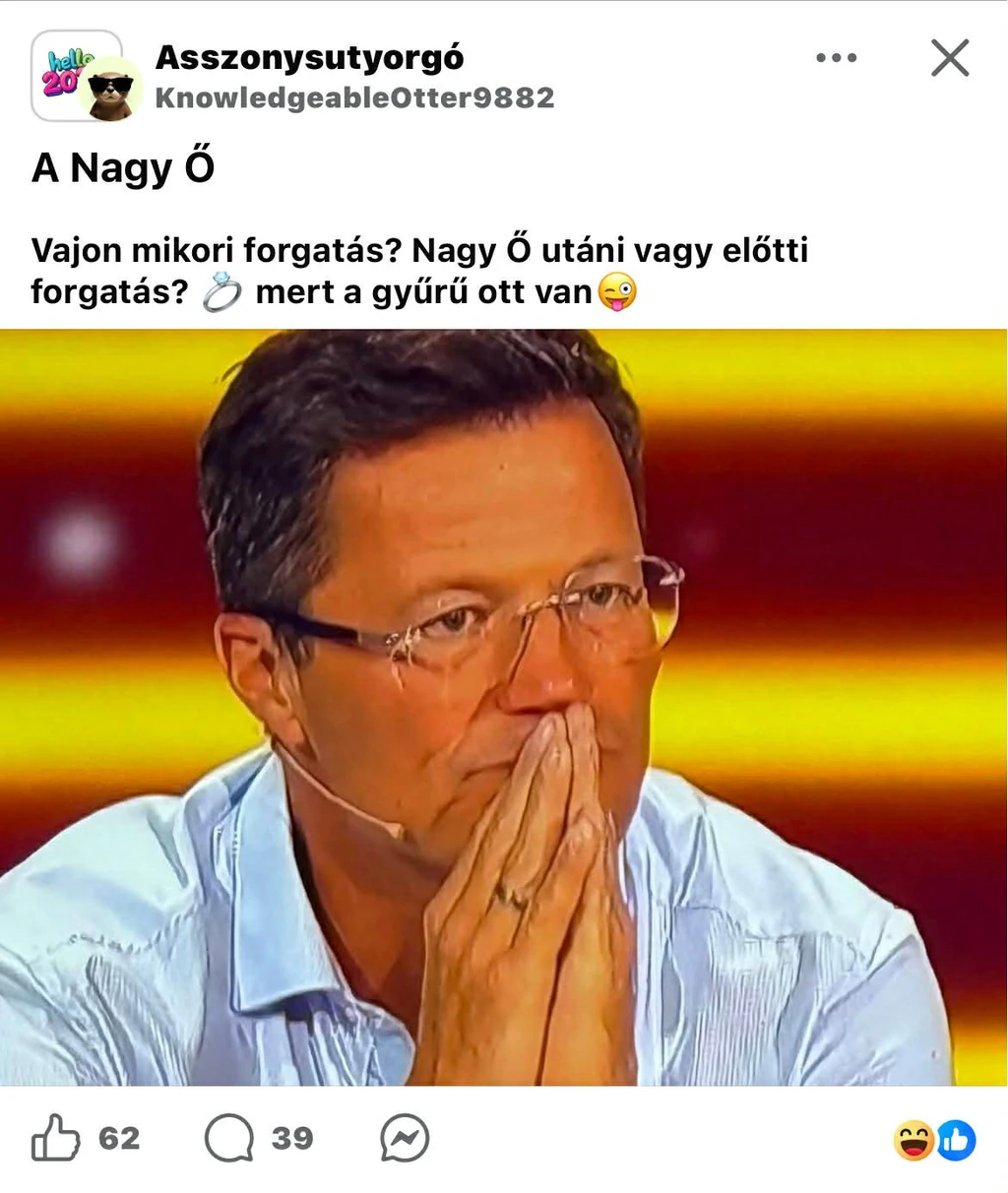 Stohl András jegygyűrűvel az ujján szerepelt Kasza Tibor műsorában (Fotó: Facebook)