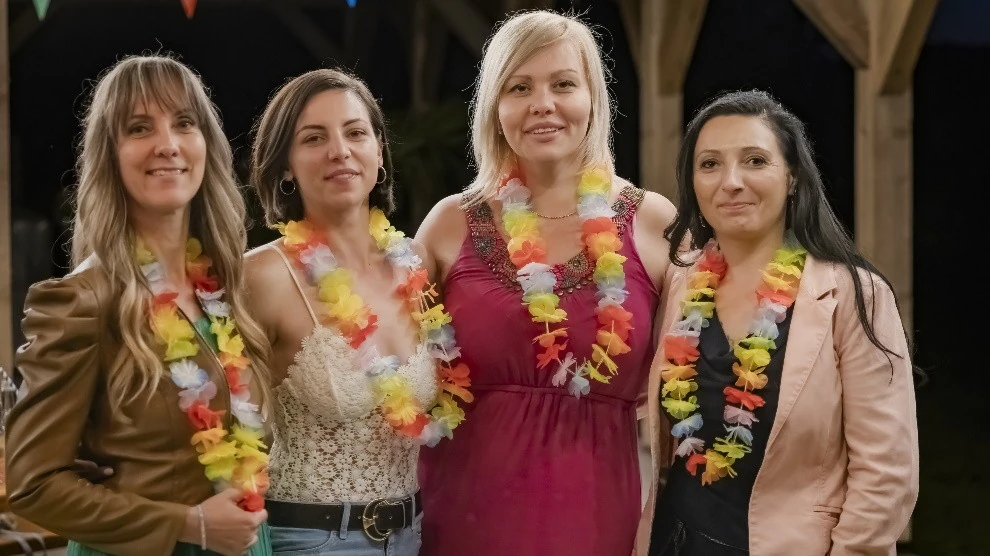 A Krisztián gazda kegyeit kereső lányok neve balról jobbra: Anita, Panna, Vivi és Heni (Fotó: RTL)