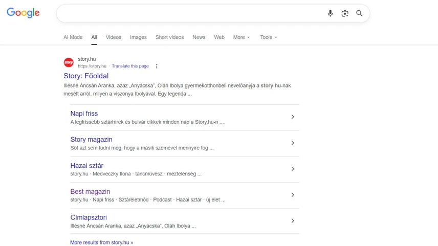 A Preferred Source funkció segítségével ki lehet választani, hogy a story.hu-t gyakrabban lássuk a Google keresési találatai között